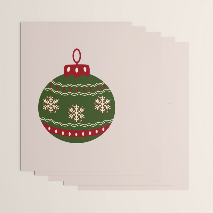 Christmas Bauble Green And Red Wrapping Paper Gallery Image 3