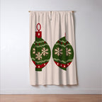 Christmas Bauble Green And Red Window Curtain Gallery Image 3