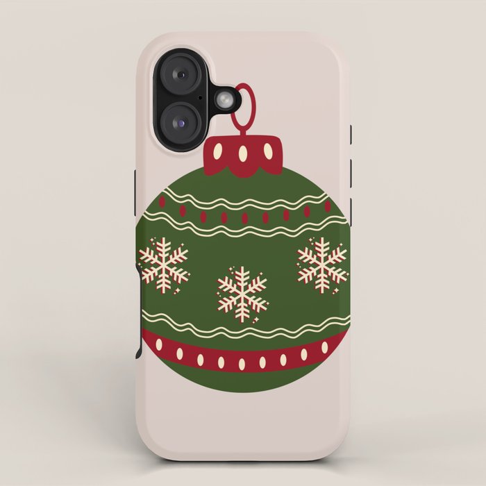 Christmas Bauble Green And Red iPhone Case Gallery Image 1