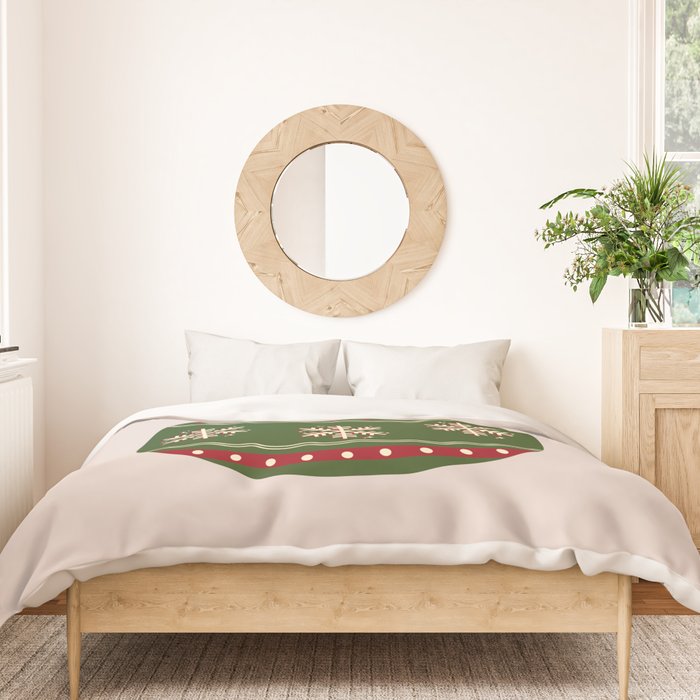 Christmas Bauble Green And Red Duvet Cover Gallery Image 3