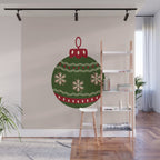 Christmas Bauble Green And Red Wall Mural Gallery Image 1