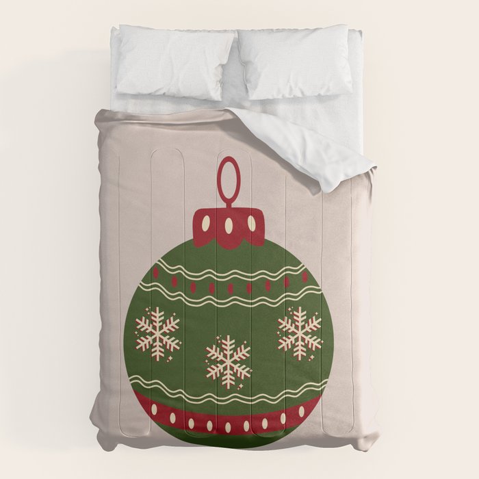 Christmas Bauble Green And Red Comforter Gallery Image 6
