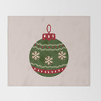 Christmas Bauble Green And Red Throw Blanket Gallery Image 2