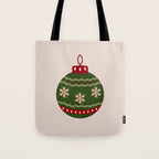 Christmas Bauble Green And Red Tote Bag Gallery Image 1