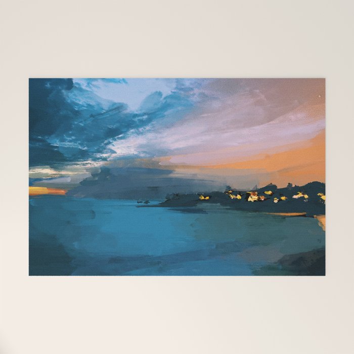 Laguna Beach At Night Welcome Mat Gallery Image 1