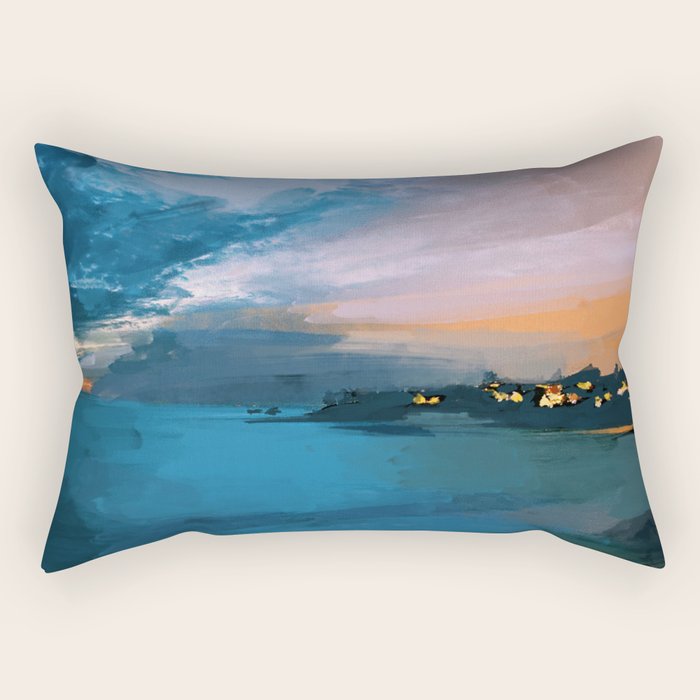 Laguna Beach At Night Rectangular Pillow Gallery Image 1