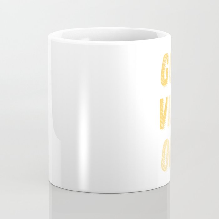 Good Vibes Only Bold Typography in Yellow Coffee Mug Gallery Image 4