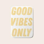 Good Vibes Only Bold Typography in Yellow Bath Mat Gallery Image 1