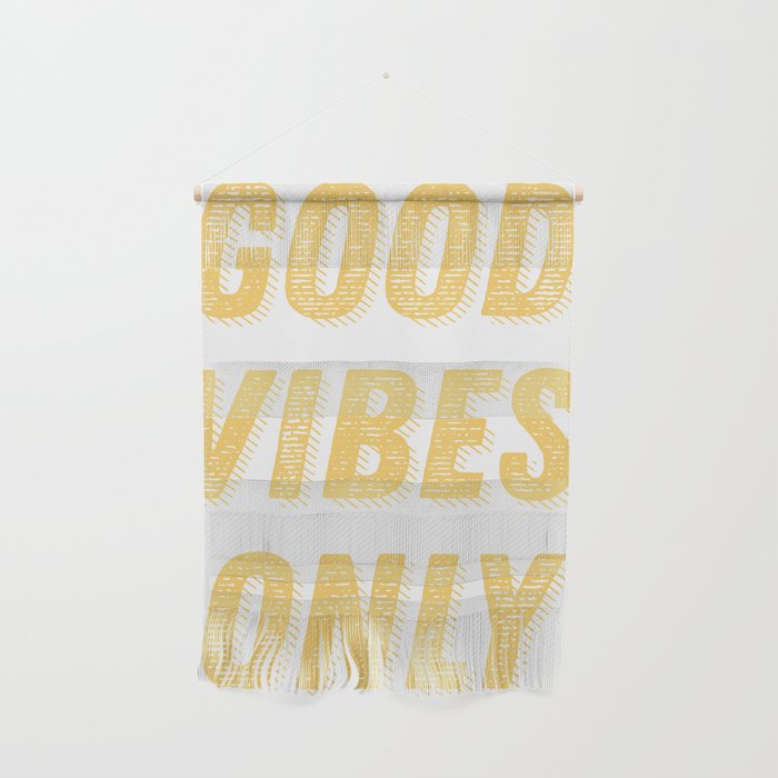 Good Vibes Only Bold Typography in Yellow Wall Hanging Gallery Image 1