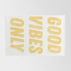 Good Vibes Only Bold Typography in Yellow Rug Gallery Image 2