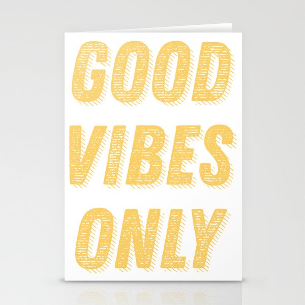 Good Vibes Only Bold Typography in Yellow Stationery Card Gallery Image 2