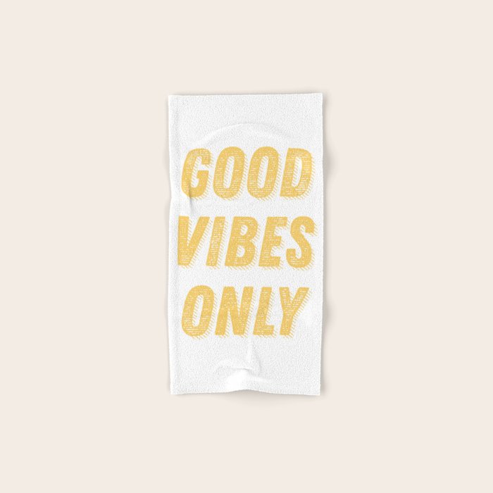 Good Vibes Only Bold Typography in Yellow Towels Gallery Image 1