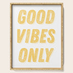 Good Vibes Only Bold Typography in Yellow Serving Tray Gallery Image 1