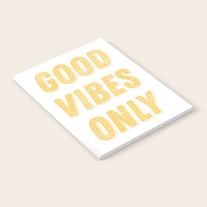 Good Vibes Only Bold Typography in Yellow Notebook Gallery Image 2