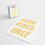 Good Vibes Only Bold Typography in Yellow Jigsaw Puzzle Gallery Image 2