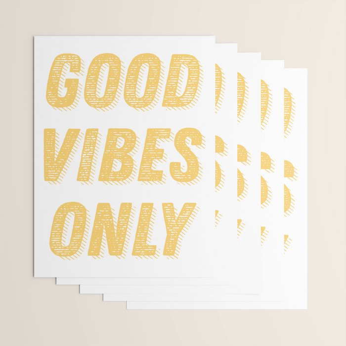 Good Vibes Only Bold Typography in Yellow Wrapping Paper Gallery Image 3
