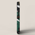 Japanese Flying Crane Wild Emerald Forest Pattern iPhone Case Gallery Image 2
