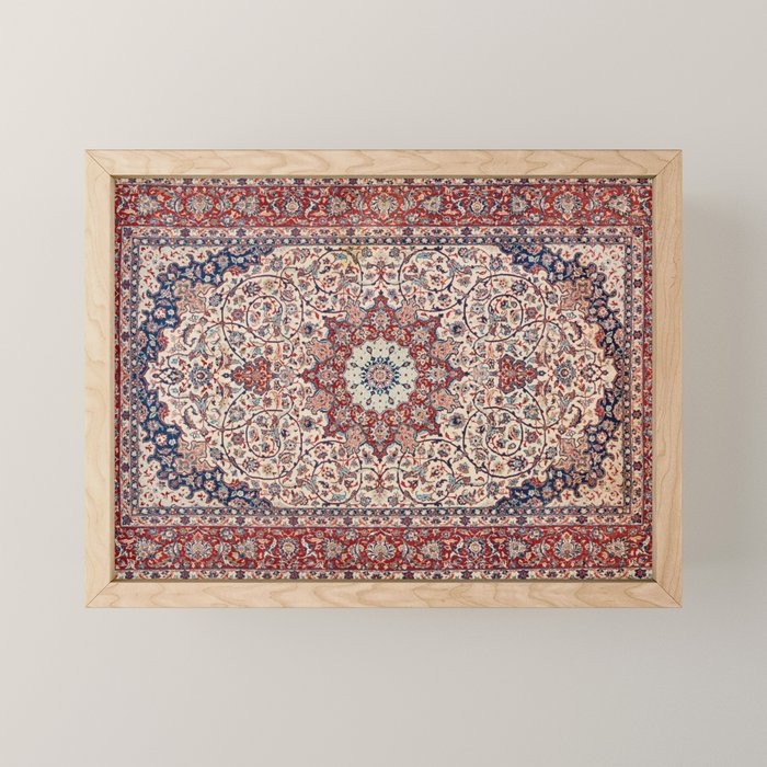 Esfahan Central Persian Antique Rug Print Mini Art Print Gallery Image 1