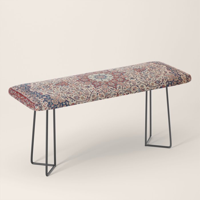 Esfahan Central Persian Antique Rug Print Bench Gallery Image 1