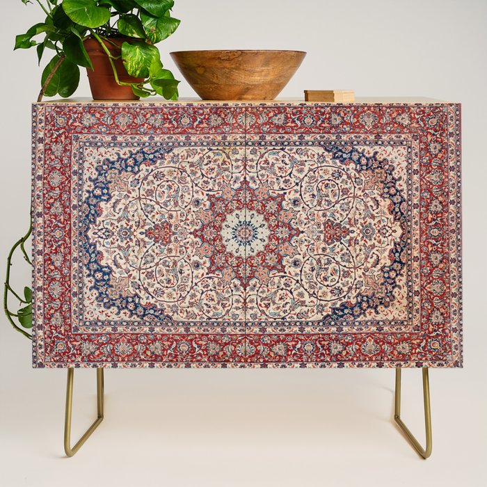 Esfahan Central Persian Antique Rug Print Credenza Gallery Image 1