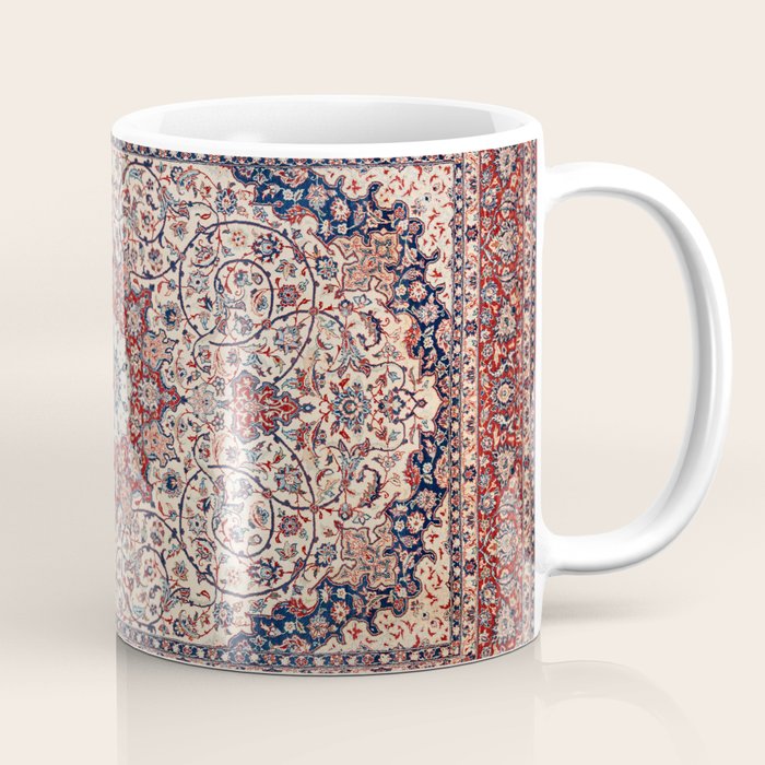 Esfahan Central Persian Antique Rug Print Coffee Mug Gallery Image 1