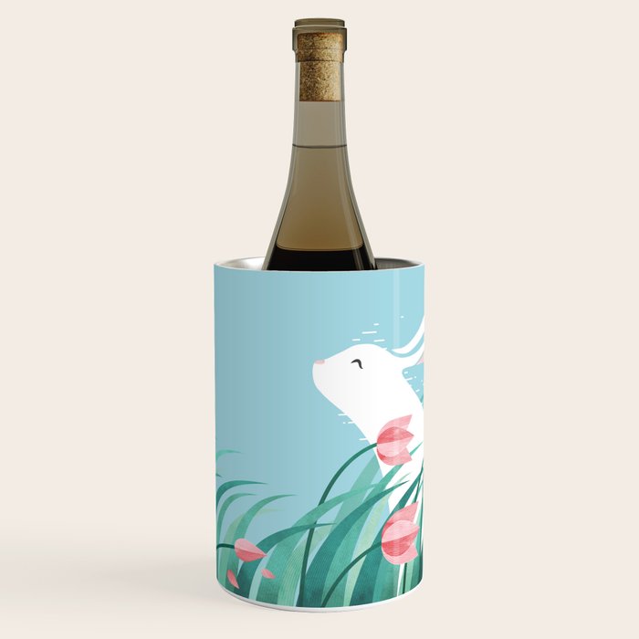 Rabbit Resting, Sky Blue Version Wine Chiller Gallery Image 1