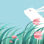 Rabbit Resting, Sky Blue Version Coffee Mug Gallery Image 2