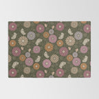 Mums and Vines Floral Mauve Olive and Rust Rug Gallery Image 2