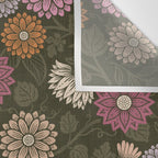 Mums and Vines Floral Mauve Olive and Rust Wall Tapestry Gallery Image 3