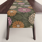 Mums and Vines Floral Mauve Olive and Rust Table Runner Gallery Image 1