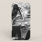 Black And White Basketball Art iPhone Case Gallery Image 1