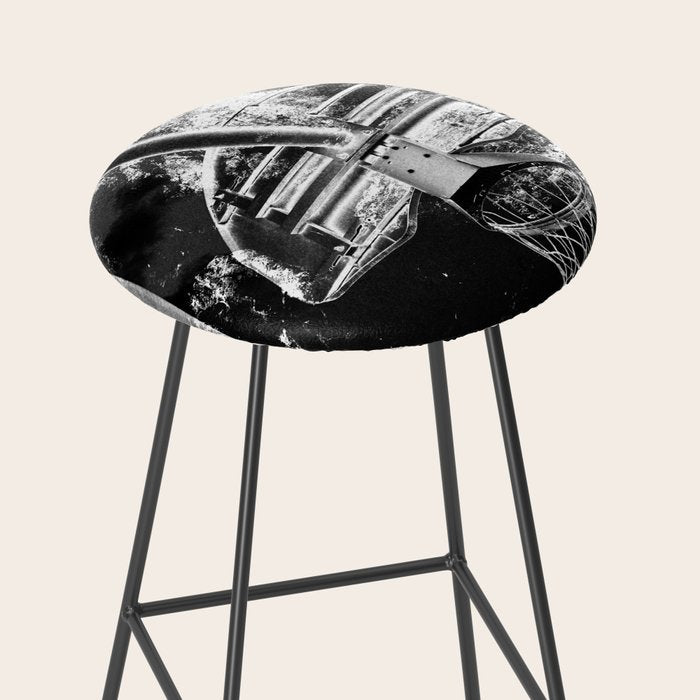 Black And White Basketball Art Stool Gallery Image 2