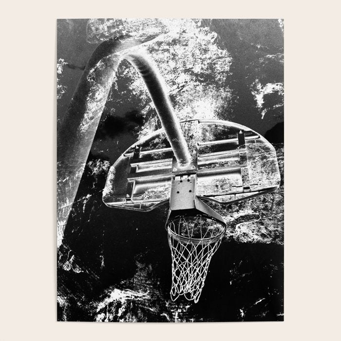 Black And White Basketball Art Poster Gallery Image 1