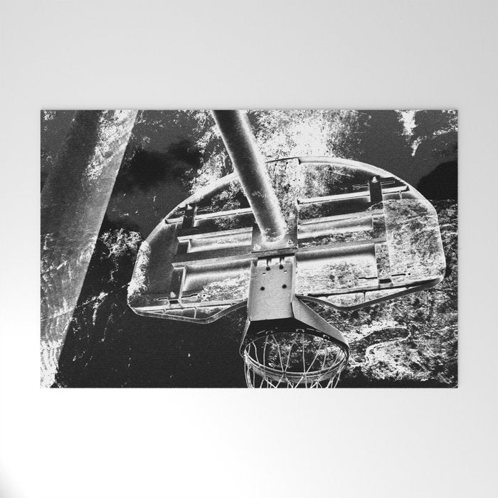 Black And White Basketball Art Welcome Mat Gallery Image 1