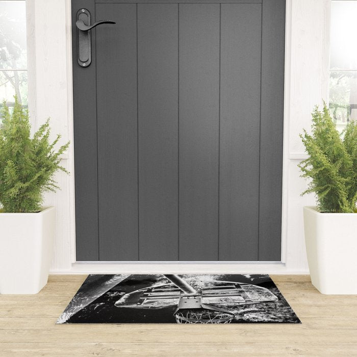 Black And White Basketball Art Welcome Mat Gallery Image 3
