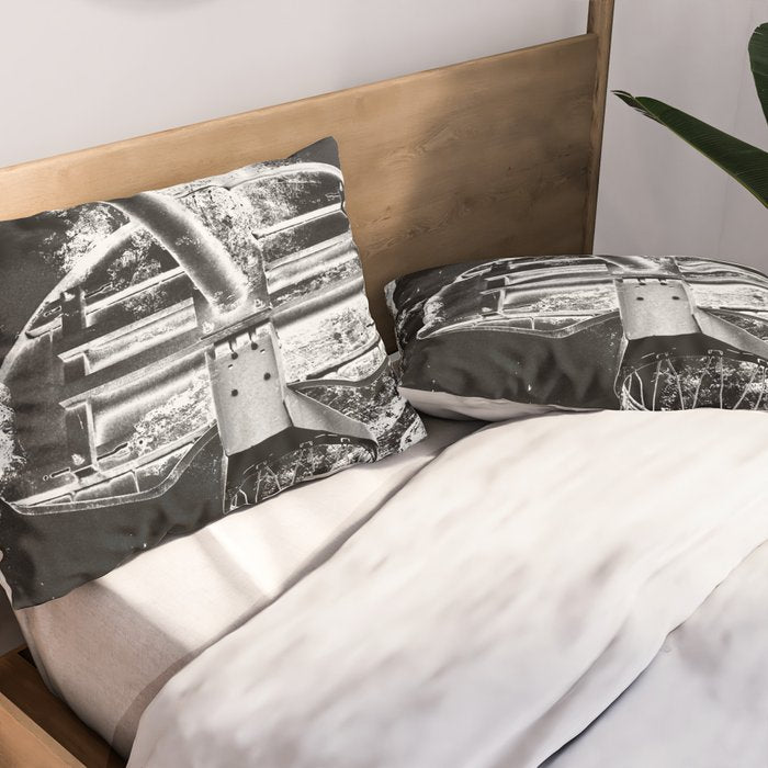 Black And White Basketball Art Pillow Sham Gallery Image 2