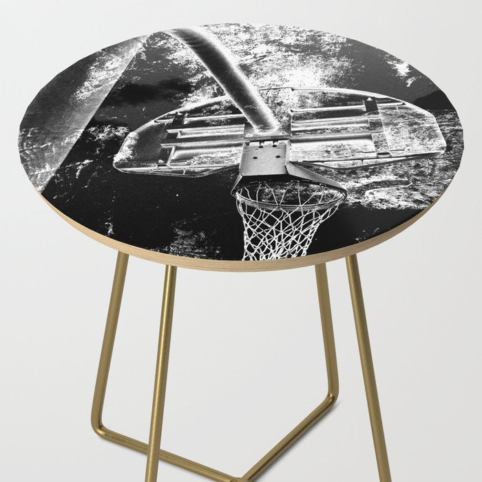 Black And White Basketball Art Side Table Gallery Image 2