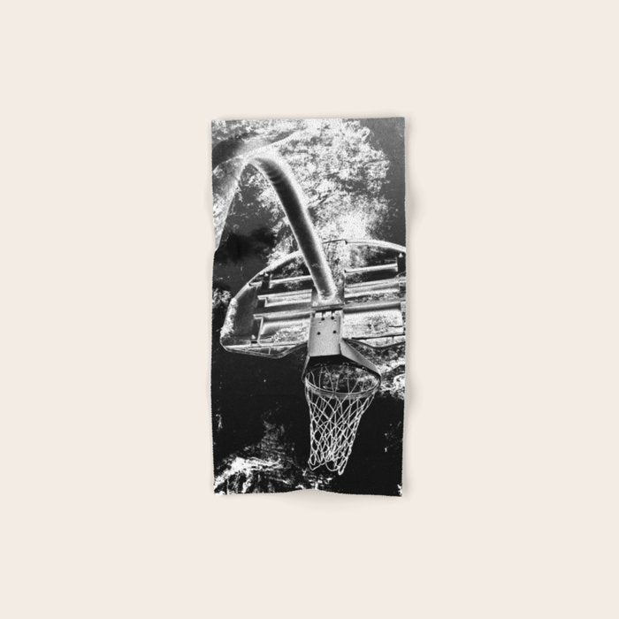 Black And White Basketball Art Bath Towel Gallery Image 1