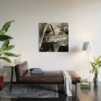 Black And White Basketball Art Wood Wall Art Gallery Image 2