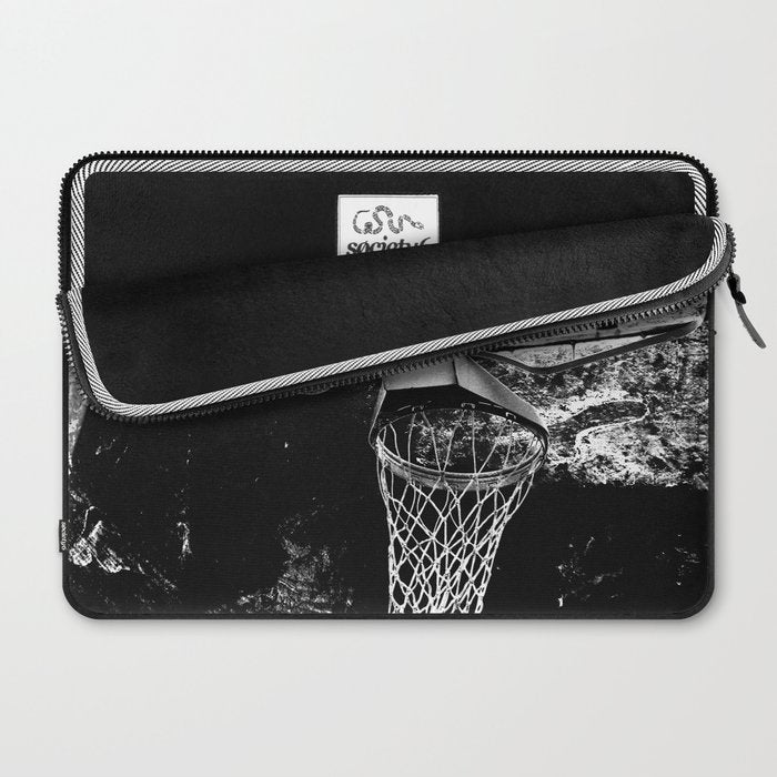 Black And White Basketball Art Laptop Sleeve Gallery Image 2