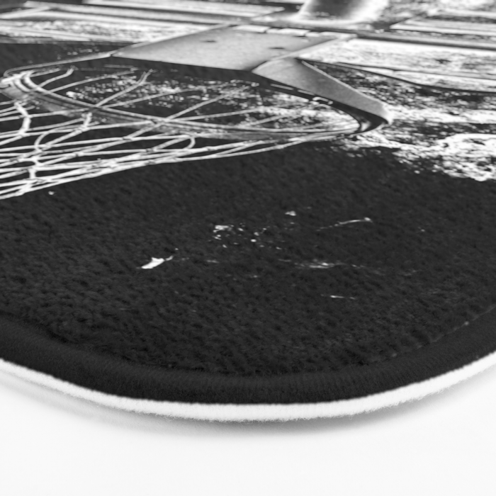 Black And White Basketball Art Bath Mat Gallery Image 3