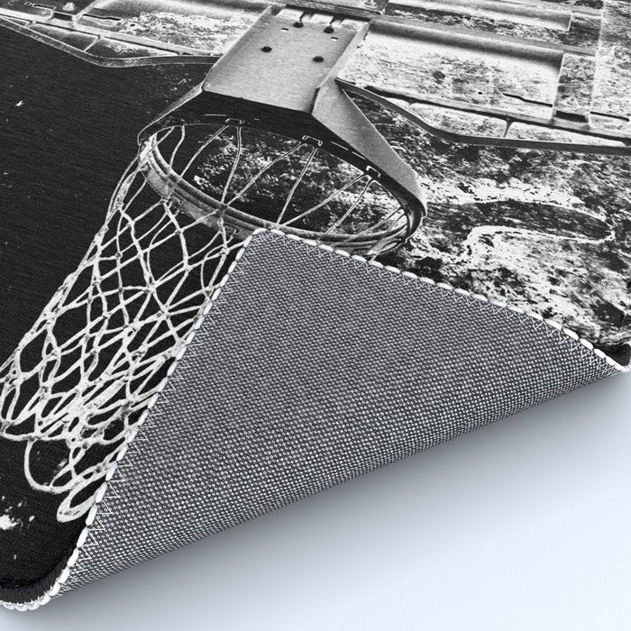Black And White Basketball Art Rug Gallery Image 4