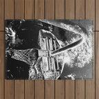 Black And White Basketball Art Outdoor Rug Gallery Image 1