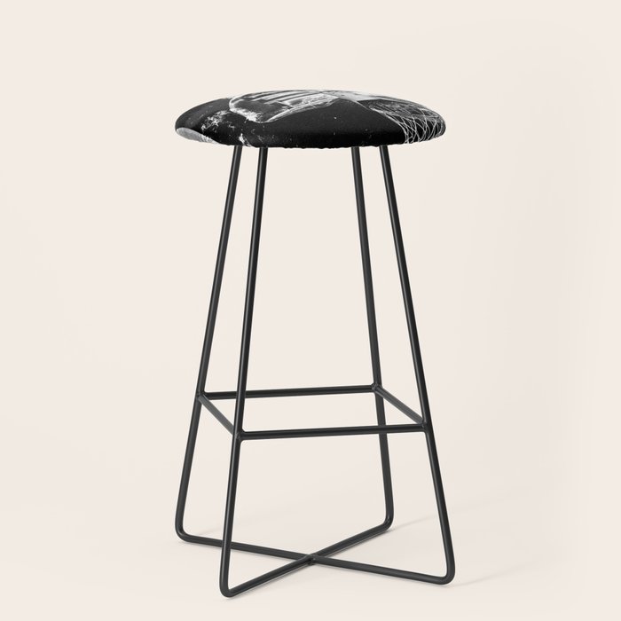 Black And White Basketball Art Stool Gallery Image 1