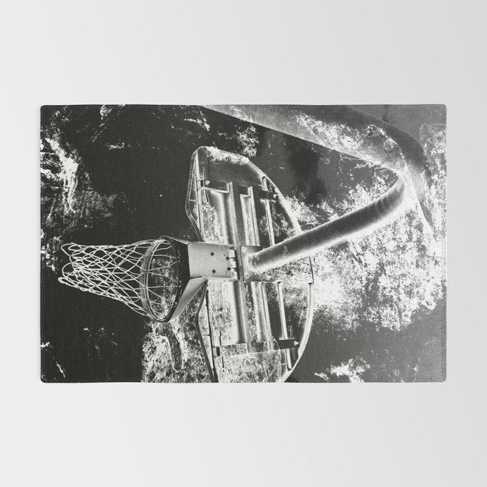 Black And White Basketball Art Rug Gallery Image 2