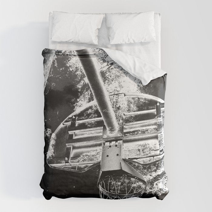 Black And White Basketball Art Duvet Cover Gallery Image 6