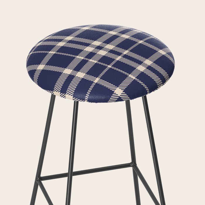 Denim Blue & White Festive Plaid Stool Gallery Image 2