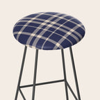 Denim Blue & White Festive Plaid Stool Gallery Image 2