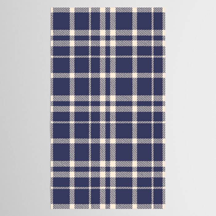 Denim Blue & White Festive Plaid Tablecloth Gallery Image 2