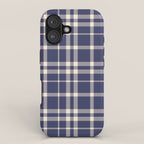 Denim Blue & White Festive Plaid iPhone Case Gallery Image 1